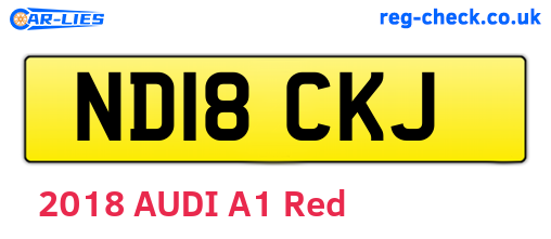 ND18CKJ are the vehicle registration plates.
