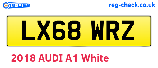 LX68WRZ are the vehicle registration plates.