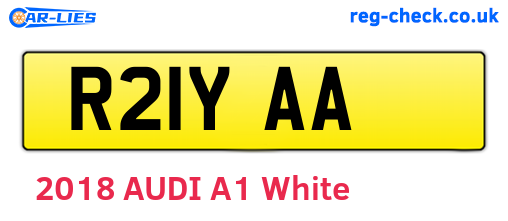 R21YAA are the vehicle registration plates.