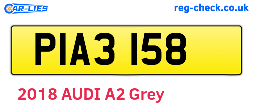 PIA3158 are the vehicle registration plates.