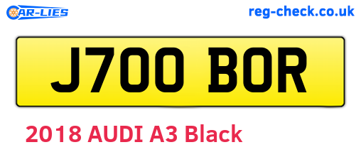 J700BOR are the vehicle registration plates.
