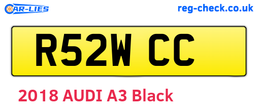 R52WCC are the vehicle registration plates.