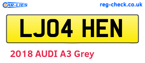 LJ04HEN are the vehicle registration plates.