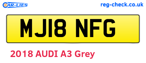 MJ18NFG are the vehicle registration plates.