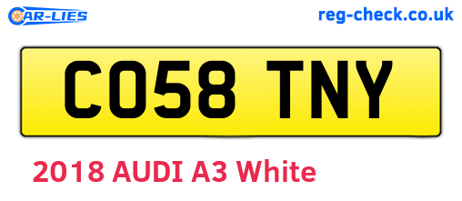 CO58TNY are the vehicle registration plates.
