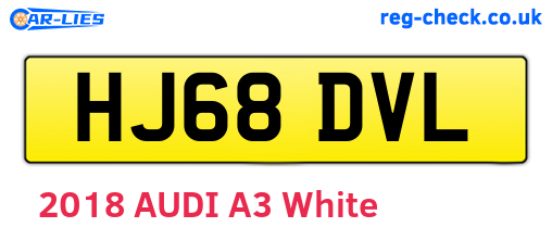 HJ68DVL are the vehicle registration plates.
