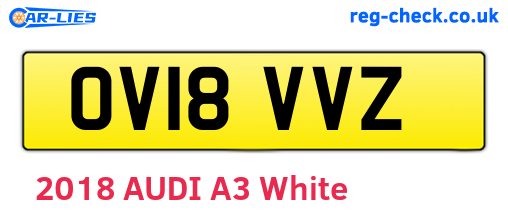 OV18VVZ are the vehicle registration plates.