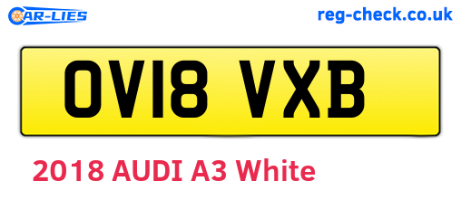 OV18VXB are the vehicle registration plates.
