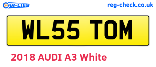 WL55TOM are the vehicle registration plates.