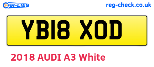 YB18XOD are the vehicle registration plates.