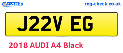 J22VEG are the vehicle registration plates.