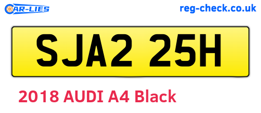 SJA225H are the vehicle registration plates.