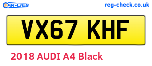 VX67KHF are the vehicle registration plates.