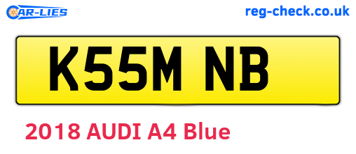 K55MNB are the vehicle registration plates.