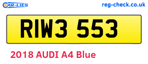 RIW3553 are the vehicle registration plates.