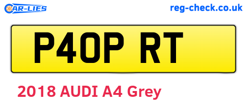 P40PRT are the vehicle registration plates.