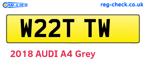 W22TTW are the vehicle registration plates.