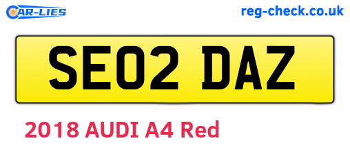 SE02DAZ are the vehicle registration plates.