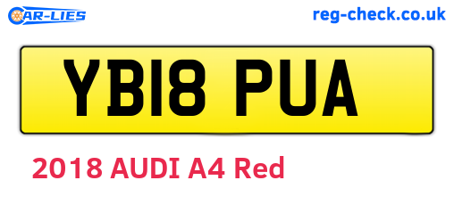 YB18PUA are the vehicle registration plates.