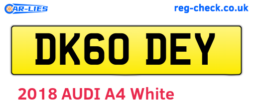 DK60DEY are the vehicle registration plates.