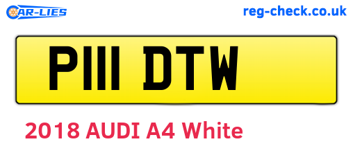 P111DTW are the vehicle registration plates.