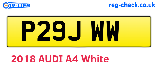 P29JWW are the vehicle registration plates.