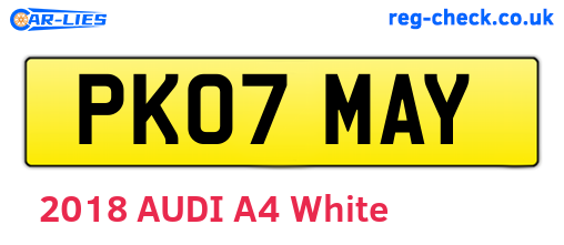 PK07MAY are the vehicle registration plates.