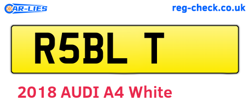 R5BLT are the vehicle registration plates.