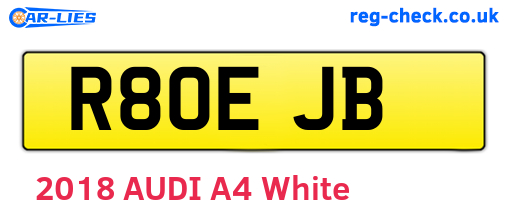 R80EJB are the vehicle registration plates.
