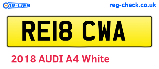 RE18CWA are the vehicle registration plates.