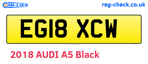 EG18XCW are the vehicle registration plates.