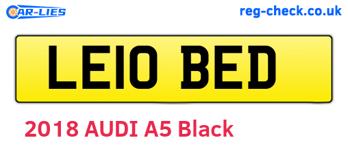 LE10BED are the vehicle registration plates.