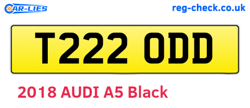 T222ODD are the vehicle registration plates.