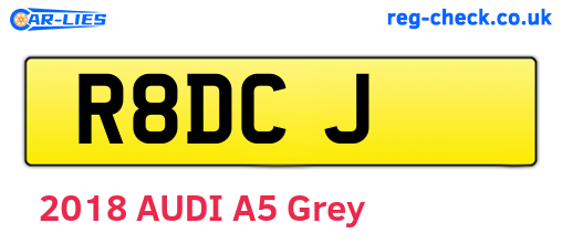 R8DCJ are the vehicle registration plates.