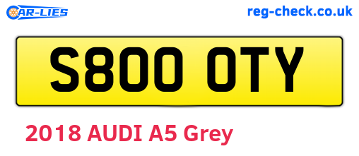 S800OTY are the vehicle registration plates.