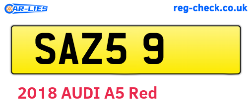 SAZ59 are the vehicle registration plates.