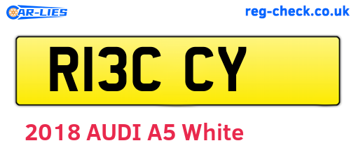 R13CCY are the vehicle registration plates.