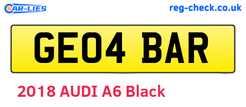 GE04BAR are the vehicle registration plates.