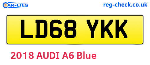LD68YKK are the vehicle registration plates.