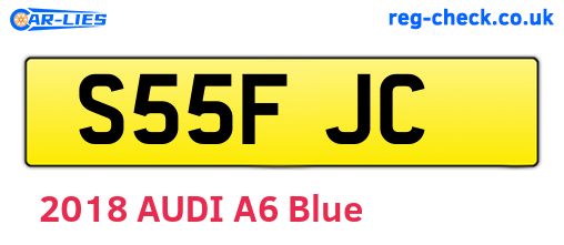 S55FJC are the vehicle registration plates.