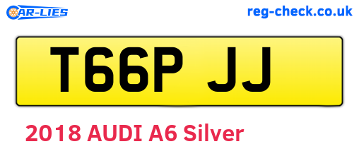 T66PJJ are the vehicle registration plates.