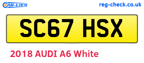 SC67HSX are the vehicle registration plates.