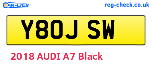 Y80JSW are the vehicle registration plates.