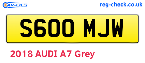 S600MJW are the vehicle registration plates.