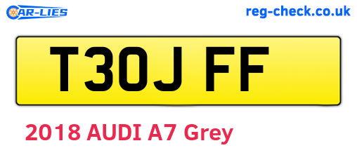 T30JFF are the vehicle registration plates.