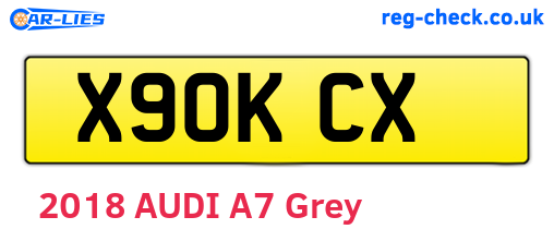 X90KCX are the vehicle registration plates.