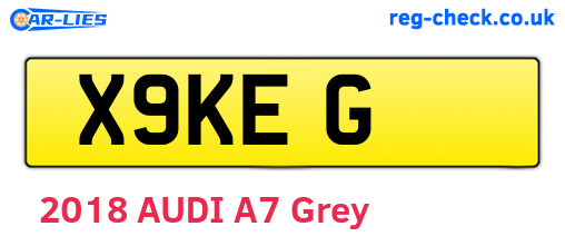 X9KEG are the vehicle registration plates.