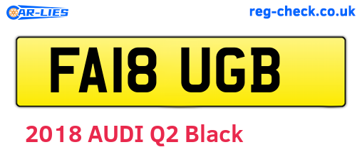 FA18UGB are the vehicle registration plates.