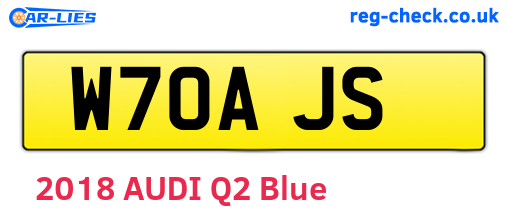 W70AJS are the vehicle registration plates.