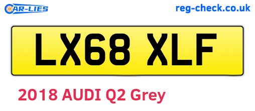LX68XLF are the vehicle registration plates.